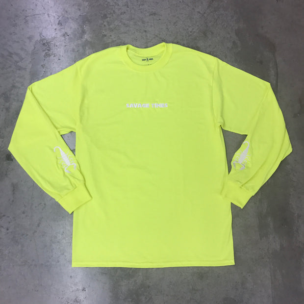 SAVAGE TIMES LS TEE (Safety Green)